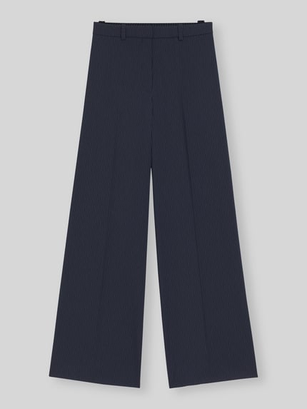 HUGO Wide Leg Hose mit Nadelstreifen-Muster Marine 2