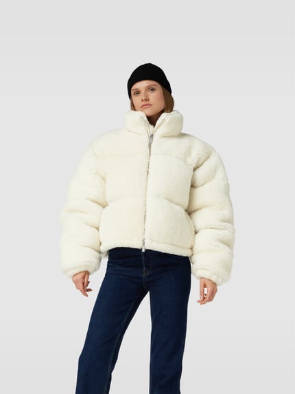 VTMNTS Wollen jas met teddy-fleece look Wit - 4