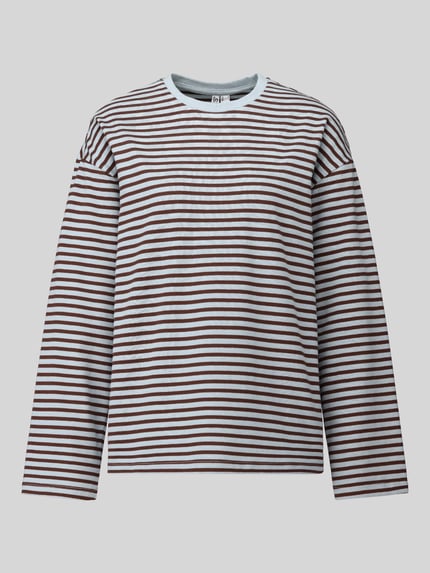 PIECES relaxed fit shirt met lange mouwen van katoenmix model 'ADIE' Blauw - 2