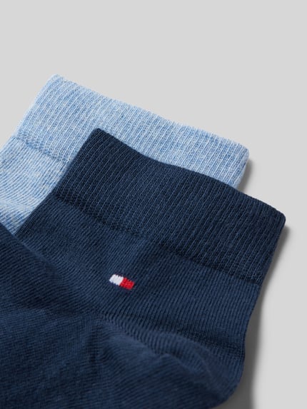 Tommy Hilfiger Sneaker-Socken aus Baumwoll-Mix im 2er-Pack Modell '2ER QUARTER' Bleu Melange 2