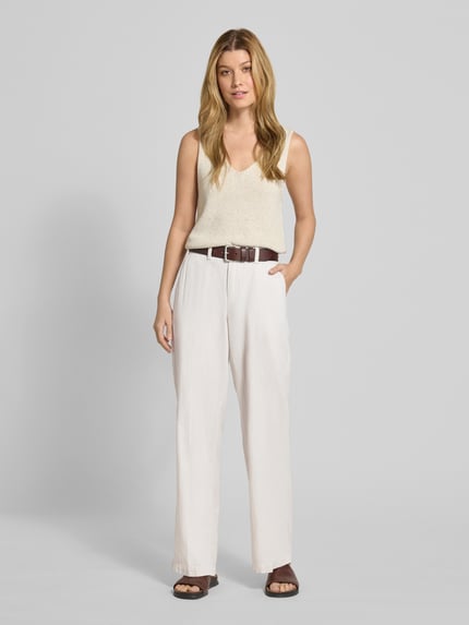 ANGELS Stoffen broek met persplooien, model 'Liz Jump' Beige - 1