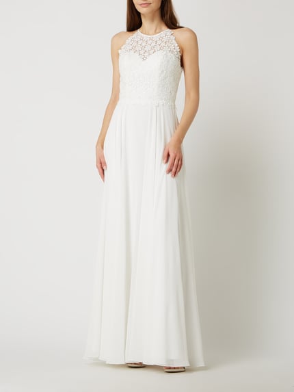 LUXUAR FASHION Brautkleid aus Spitze und Chiffon Offwhite 1