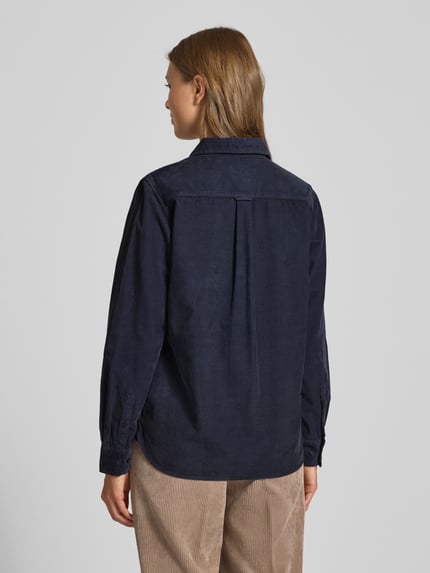 GANT Corduroy blouse met knoopsluiting Marineblauw - 5
