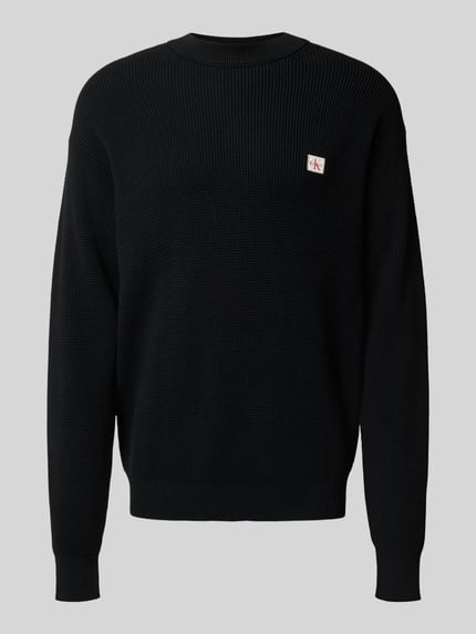 Calvin Klein Jeans Strickpullover mit Label-Patch Black 2