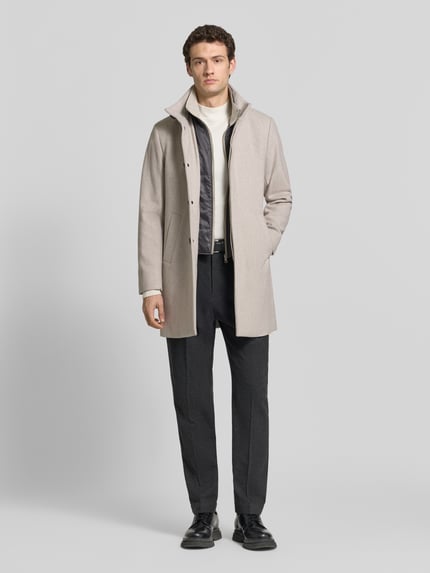 Matinique Regular Fit Mantel aus Baumwoll-Mix mit Viskose-Anteil Taupe 1