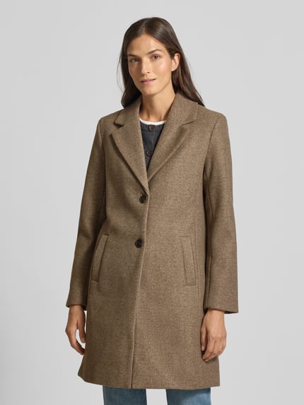 VILA Lange jas met reverskraag, model 'CLAUDIA' Taupe - 4