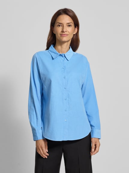 s.Oliver RED LABEL Bluzka koszulowa o kroju regular fit z czystej bawełny Niebieski 4
