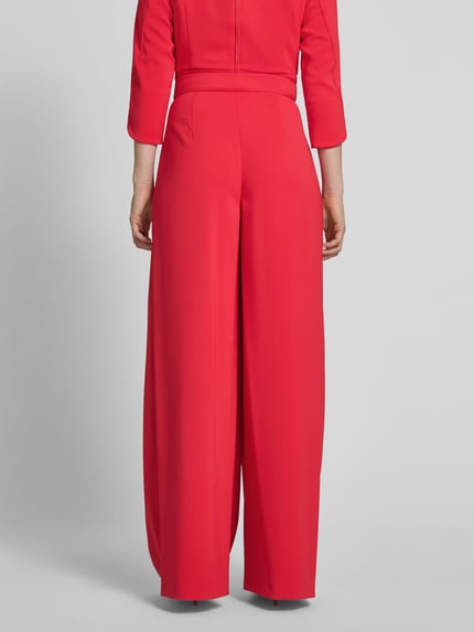 Marc Cain Wide fit stoffen broek met platte plooien Rood - 5