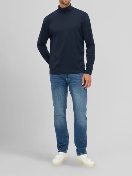 s.Oliver RED LABEL Langarmshirt mit Rollkragen Jersey Marine 1