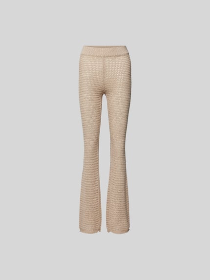 Holzweiler Flared fit stoffen broek in brei-look Zand gemêleerd - 2
