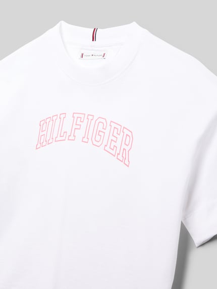 Tommy Hilfiger Teens męski t-shirt o kroju regular fit z czystej bawełny Biały 2