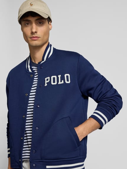 Polo Ralph Lauren College-Jacke mit Label-Stitching und Eingrifftaschen Marine 3