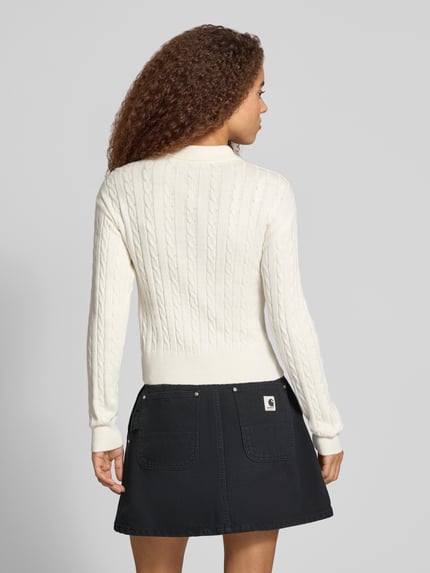 ONLY Regular Fit Poloshirt mit Teddy-Applikation Offwhite Melange 5