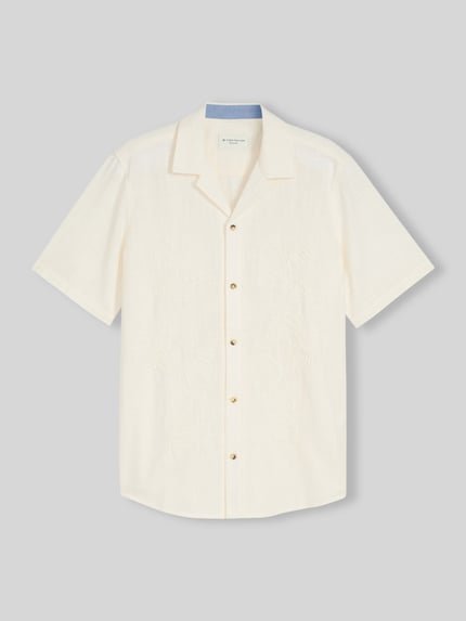 Tom Tailor Regular Fit Freizeithemd mit Stitching Offwhite Melange 2
