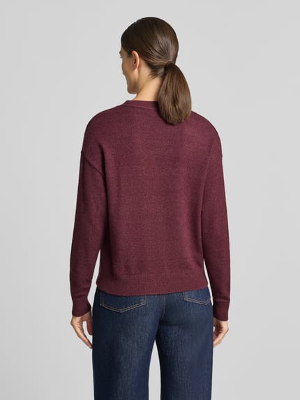 VILA Cardigan mit V-Ausschnitt Modell 'VIRIL' Bordeaux 5