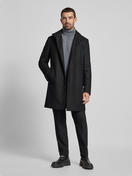 BOSS Wollmantel mit Stehkragen Modell 'Hyde' Black 1