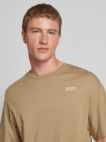 JACK & JONES T-shirt z nadrukiem z logo Beżowy 3