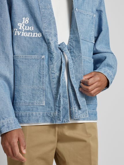 Kenzo kurtka jeansowa o kroju oversized ze sznurowanym zapięciem Jeansowy niebieski 3