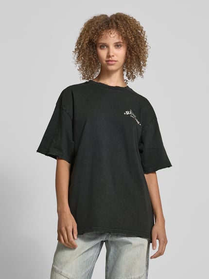 REVIEW T-shirt z nadrukiem z logo Antracytowy 4
