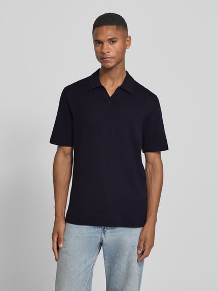 JACK & JONES Premium Strickshirt mit V-Ausschnitt Modell 'MILANO' Marine 4