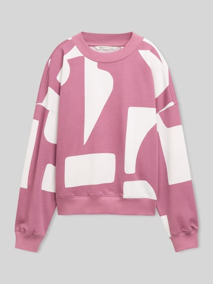 Tom Tailor Denim Regular Fit Sweatshirt aus reiner Baumwolle Pink 2