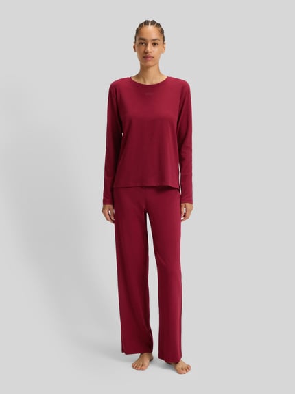 BOSS Regular Fit Pyjama-Oberteil aus Baumwoll-Mix  Rot 1