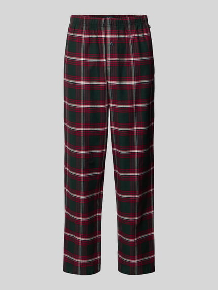 BOSS Spodnie od piżamy Holiday Pants z gumką Ciemnoczerwony 1