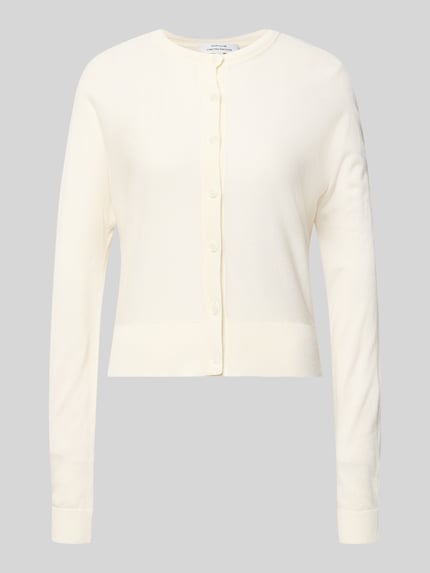 Produktfoto, Strickjacke mit Rundhalsausschnitt Modell 'Desela' von OPUS in Creme, feiner Viskose-Mix, Regular Fit, glatte Textur