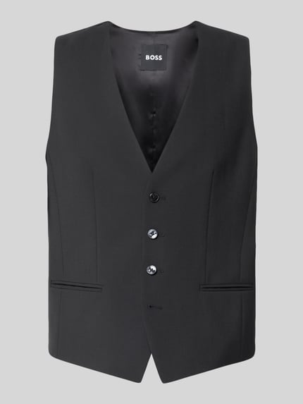 Kamizelka garniturowa o kroju regular fit z mieszanki żywej wełny Shop The Look MANNEQUINE