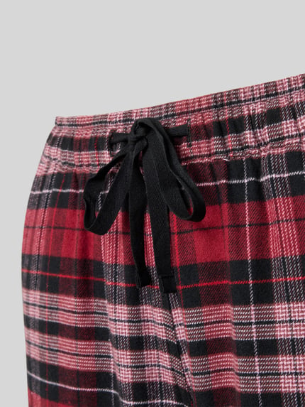 SCHIESSER Pyjama-Hose mit elastischem Bund und Tunnelzug Rot 2