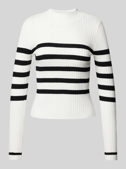 NOISY MAY® Strickpullover aus Rippstrick Modell 'FIFI' Offwhite 2