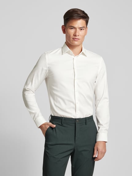 Jake*s Super Slim Fit Business-Hemd mit Knopfleiste Ecru 4