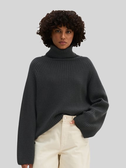 Marc O'Polo Turtleneck mit Label-Detail Anthrazit 4