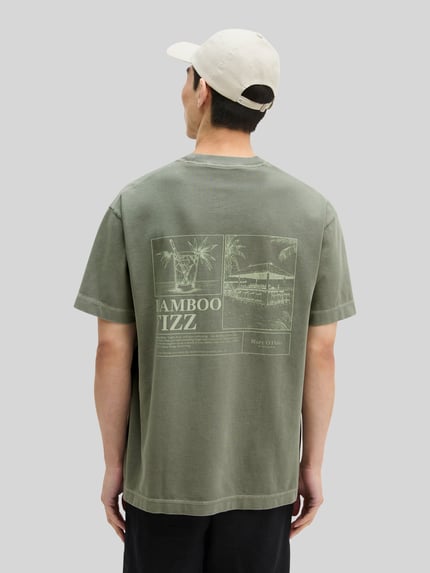 Marc O'Polo Loose Fit T-Shirt aus reiner Baumwolle Khaki 5