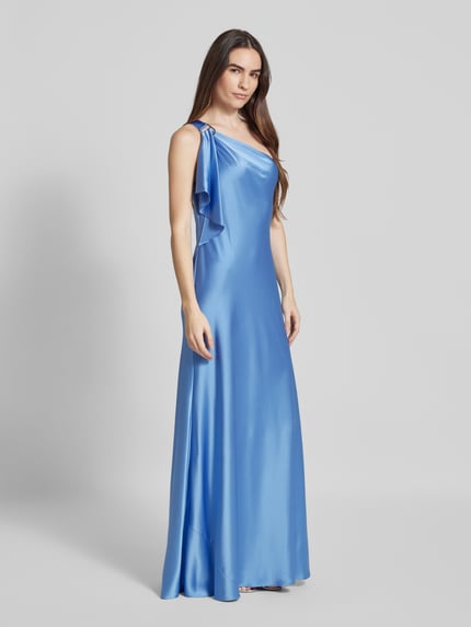 Lauren Ralph Lauren Avondjurk met one shoulder-band, model 'ELZIRA' Lichtblauw - 1
