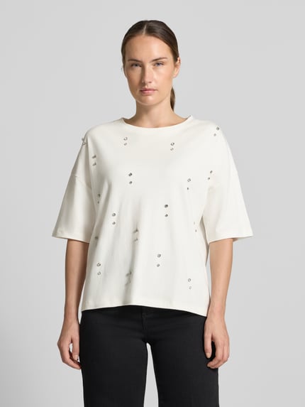Christian Berg Woman T-Shirt aus reiner Baumwolle Offwhite 4