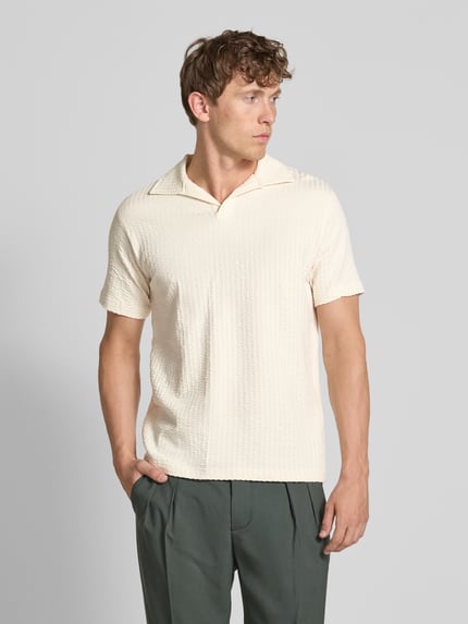 Selected Koszulka polo o kroju regular fit z mieszanki bawełny Złamany biały 4
