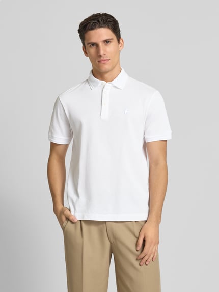 BOSS Regular Fit Poloshirt mit Logo-Stitching Modell 'Parris' Weiss 4