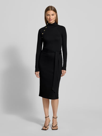 Lauren Ralph Lauren Midikleid mit Bindegürtel Modell 'VAHANT' Black 4