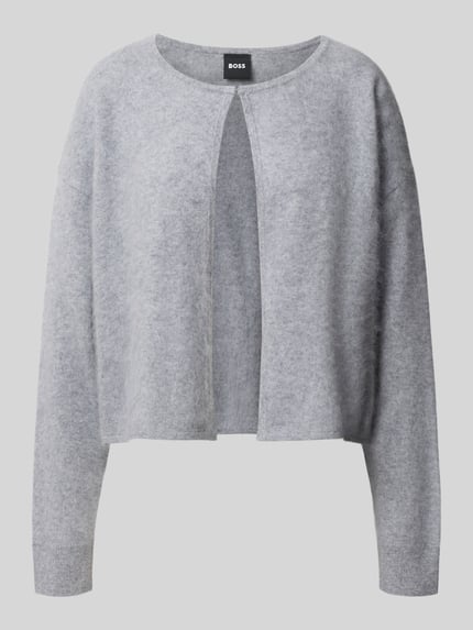 BOSS Strickjacke aus Wolle Kaschmir ohne Verschluss Hellgrau 2