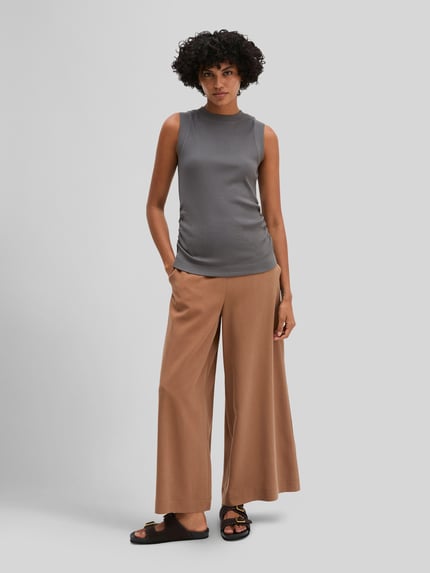 Marc O'Polo slim fit top van katoenmix Donkergrijs - 1