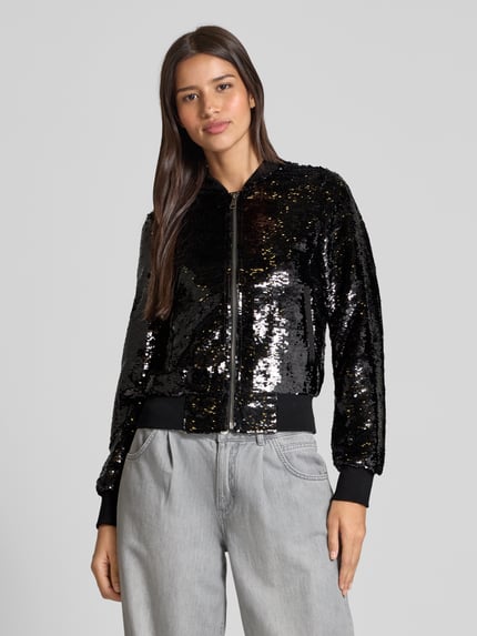 Original Bombers Bomberjack met pailletten en ritssluiting Zwart - 4