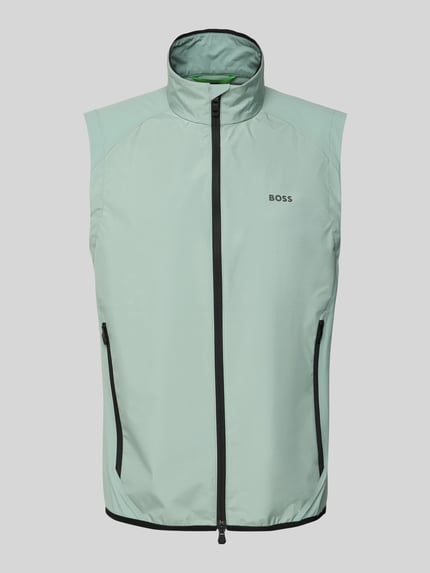 BOSS Green Weste mit Label-Print Modell 'Putt' Mint 2