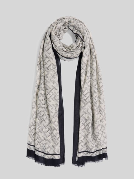 Tommy Hilfiger Sjaal van katoenmix met logomotief Blauw - 2