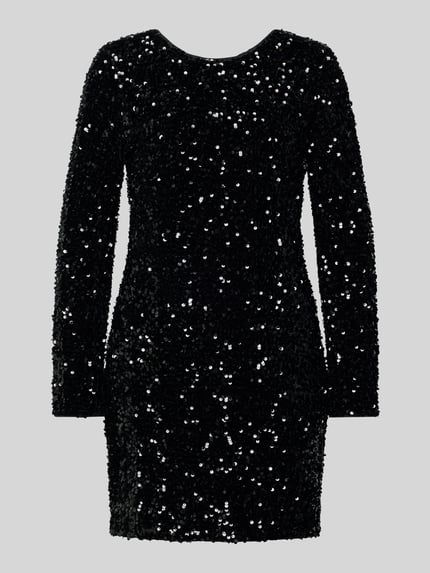 ONLY Körpernahes Cocktailkleid mit Paillettebesatz Modell 'CONFIDENCE' Metallic Black 2