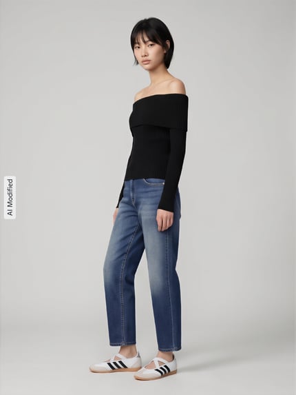 ONLY Pullover mit Carmen-Ausschnitt Black 1