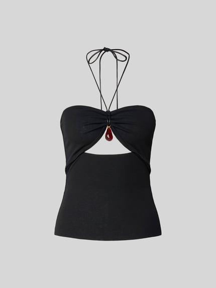 top met halter met siersteentje Shop The Look MANNEQUINE