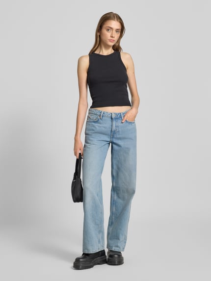 Weekday Loose Fit Jeans aus reiner Baumwolle Modell 'Ample' Hellblau Melange 1