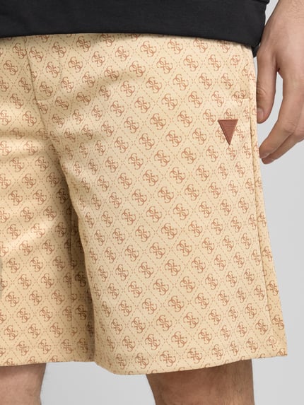 GUESS Activewear Regular fit korte broek met labelbadge, model 'KORBIN' Beige - 3