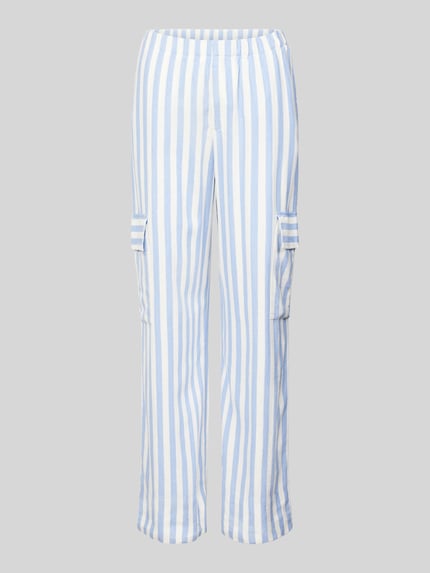 Tom Tailor Denim Regular Fit Leinenhose mit Cargotaschen Hellblau 2